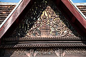 Vientiane, Laos - Wat Si Saket, detail of the gable of the gallery enclosing the sim.